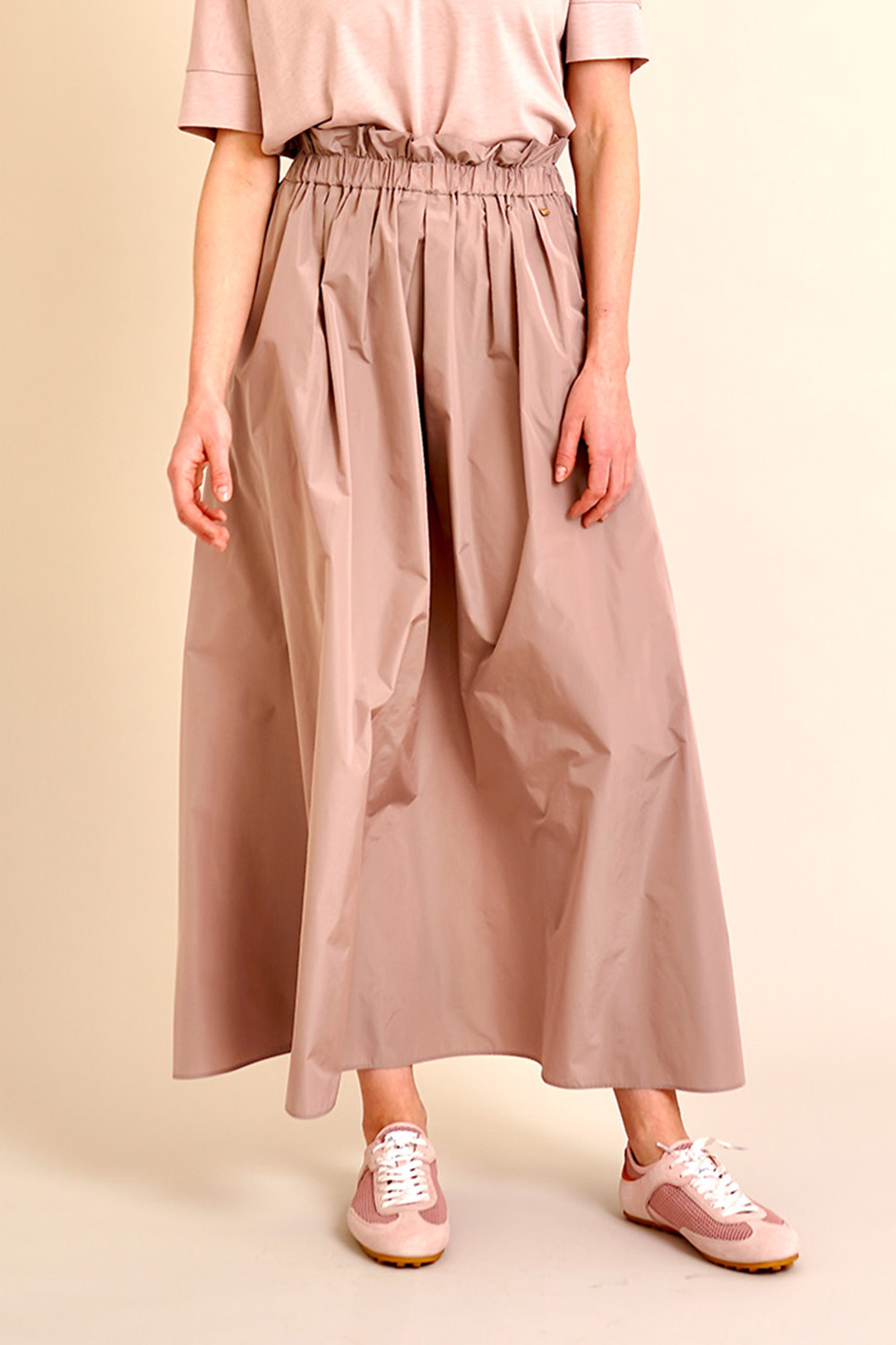 HERNO Long Gathered Pleated Skirt