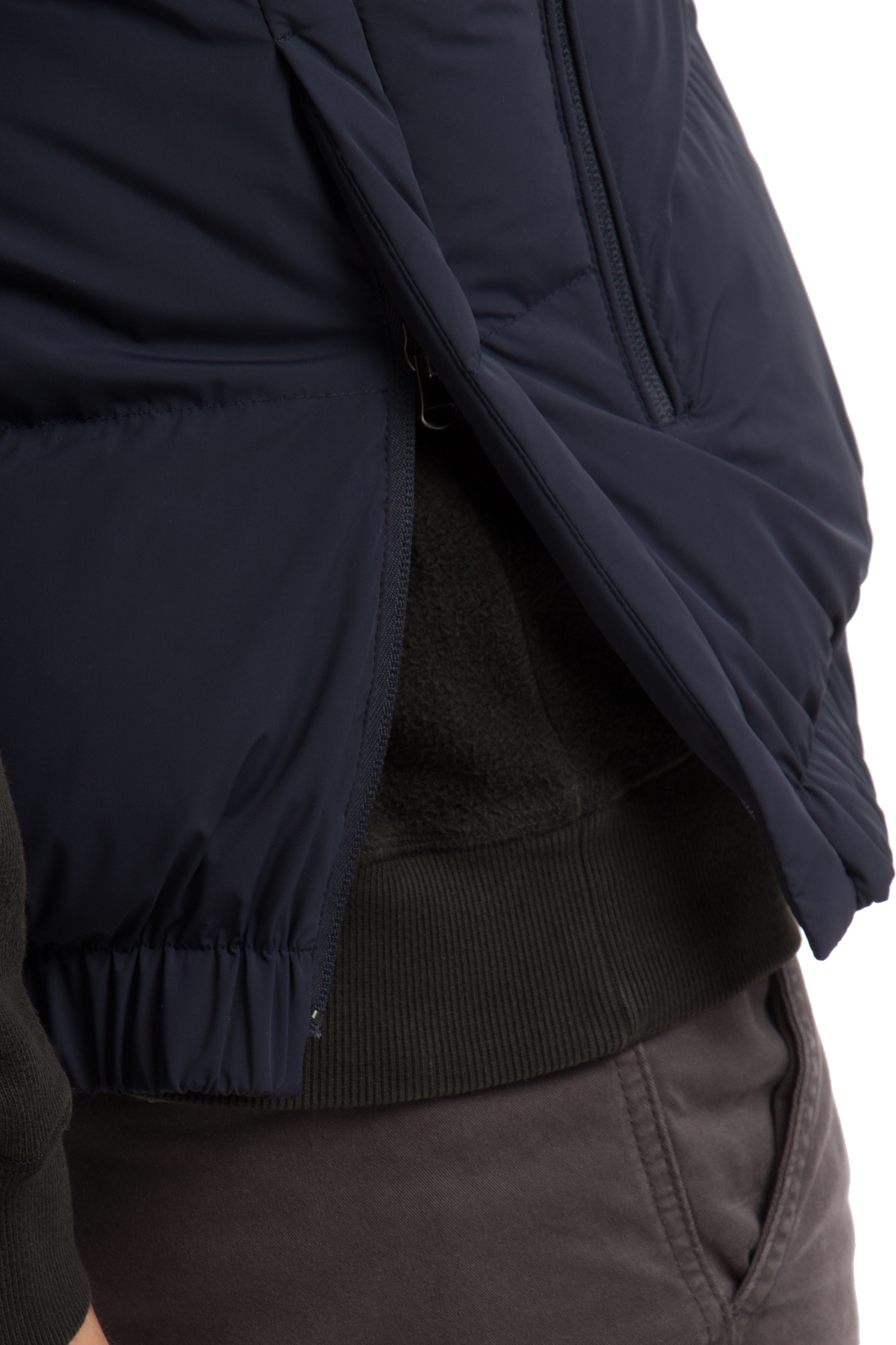 KITON Hooded Down Vest with Contrast Collar KITON Hooded Down Vest with Contrast Collar