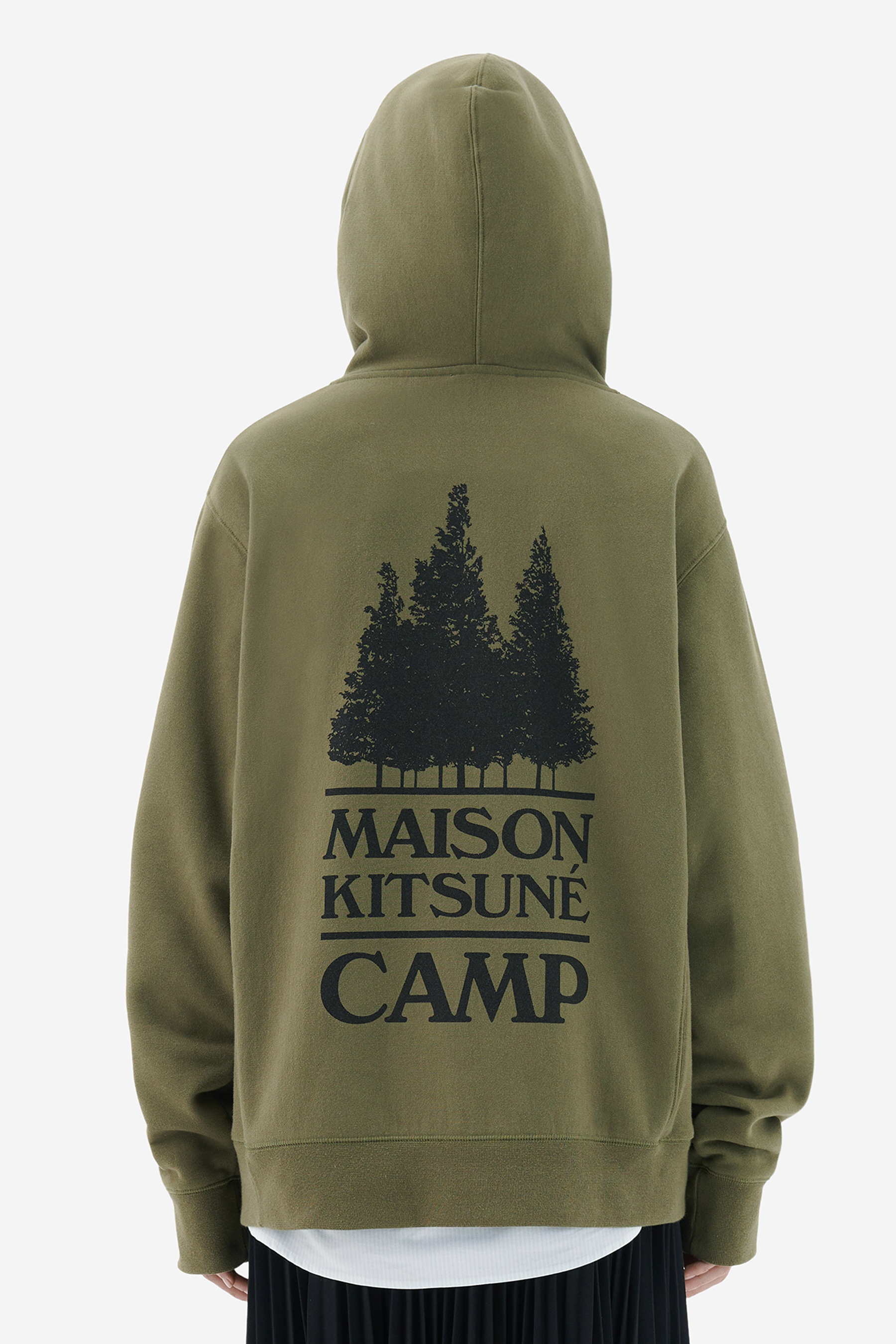 MAISON KITSUNÉ Unisex Relaxed Hoodie Camp Print MAISON KITSUNÉ Unisex Relaxed Hoodie Camp Print