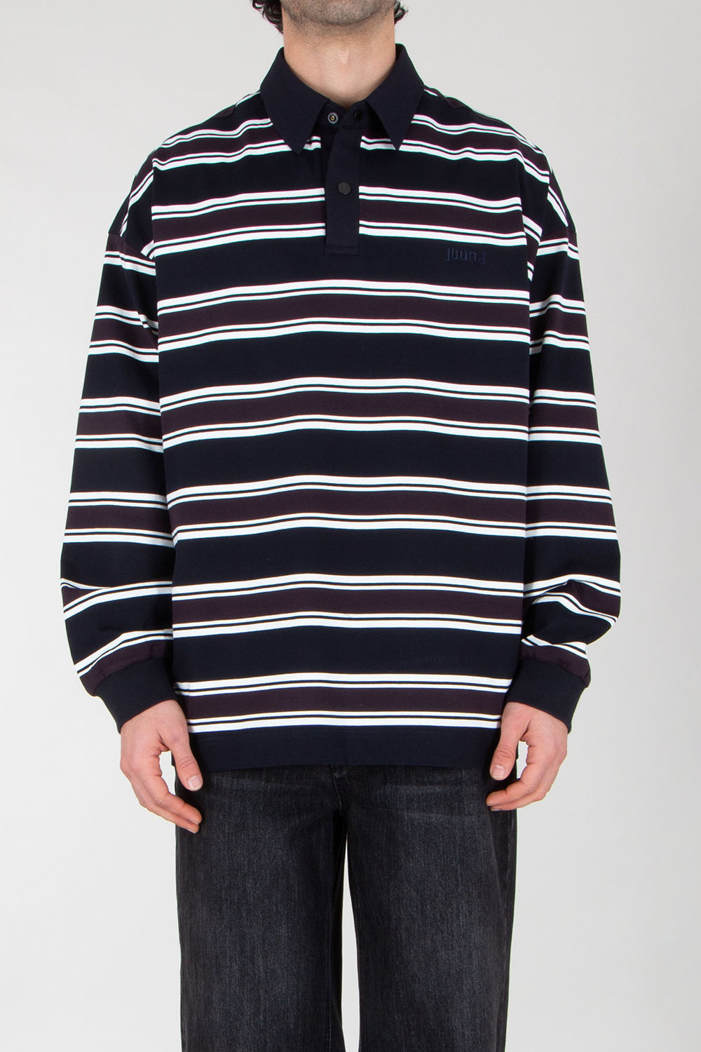 JUNN.J Oversized Long Sleeve Polo Shirt