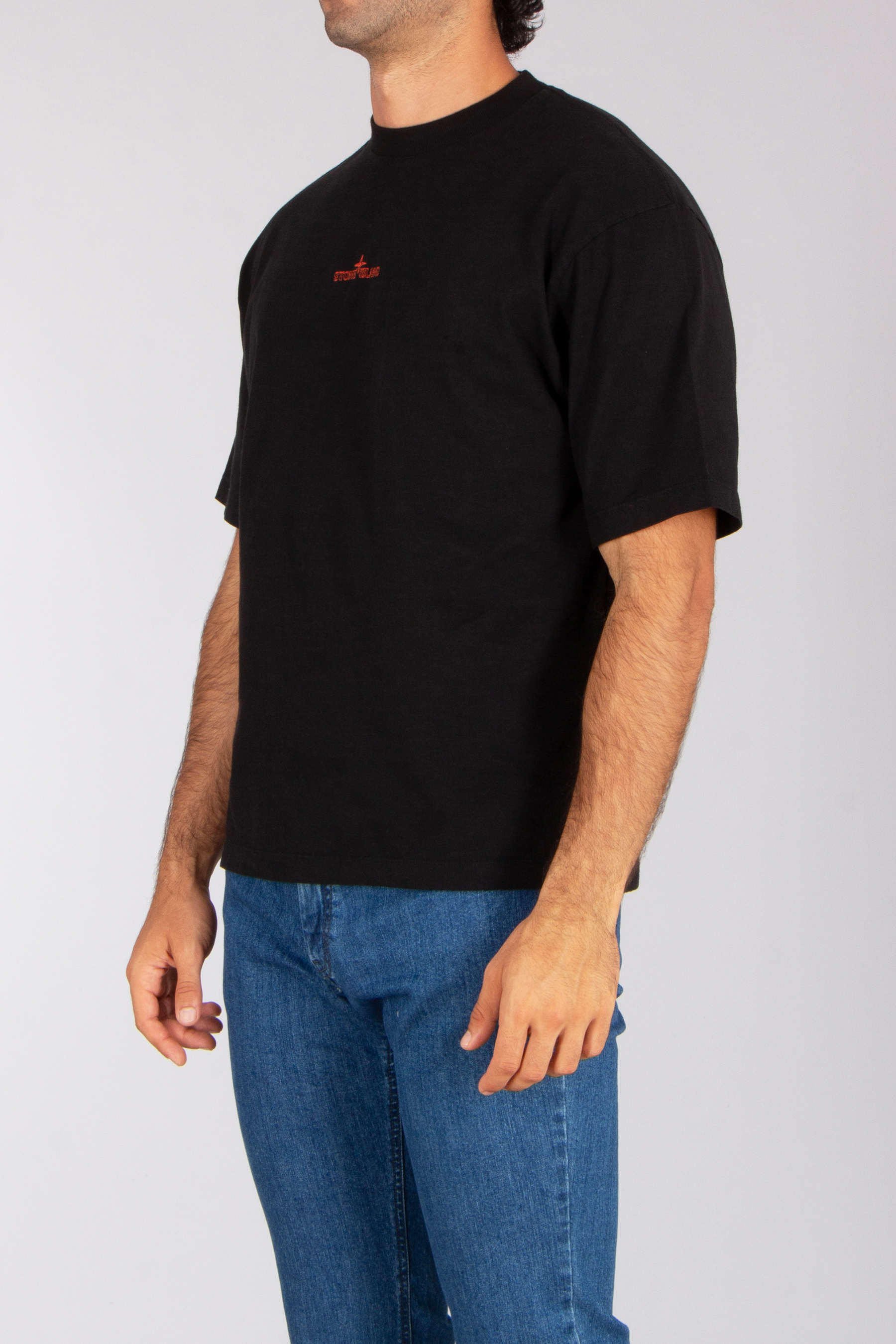 STONE ISLAND Regular Fit Megacity Sky Embroidery Combed Organic Cotton Jersey T-Shirt T-shirt, Hosen, Jeans, Mann, Person