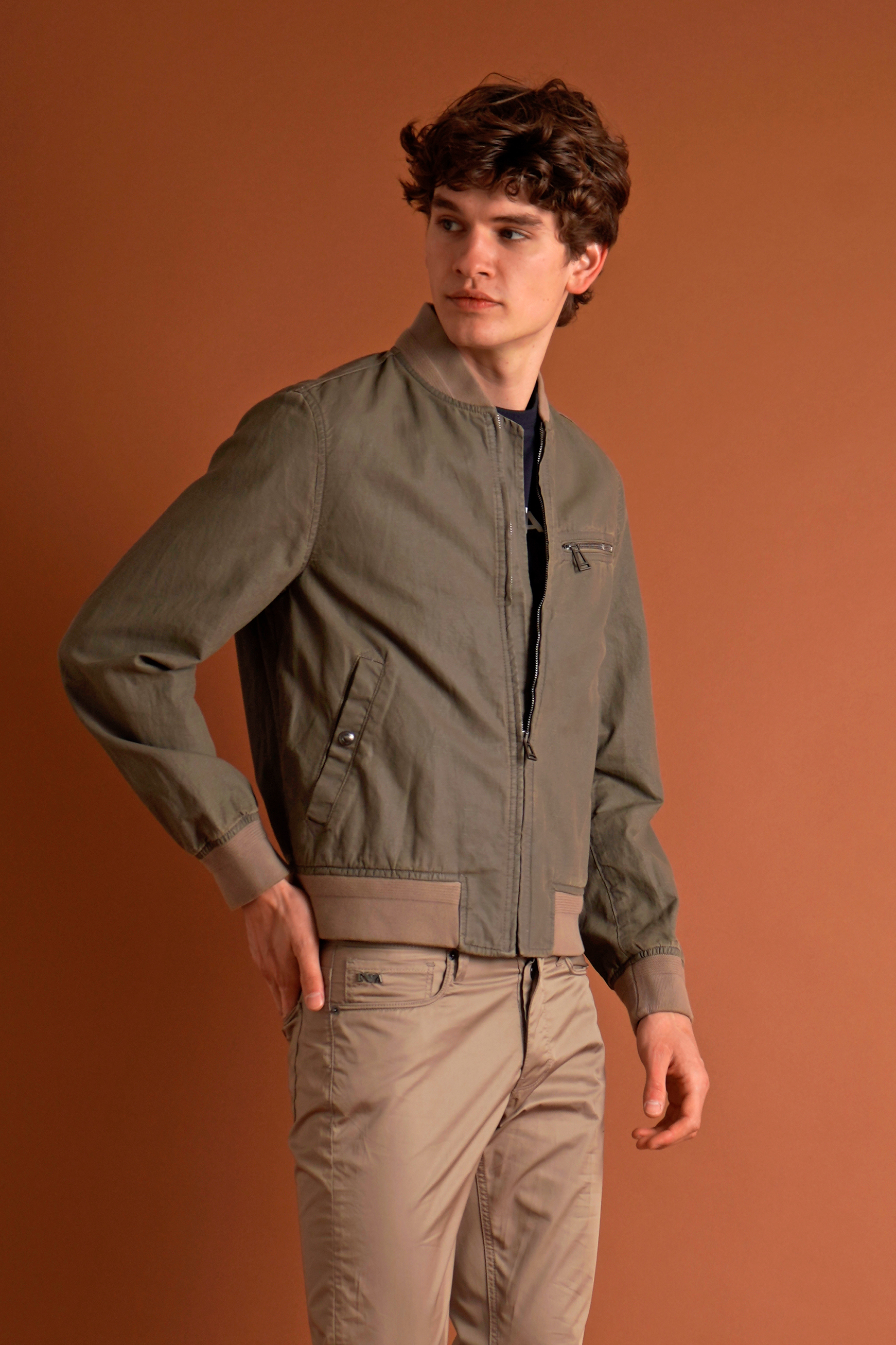 BELSTAFF Regular Fit Coated Cotton-Linen Blend Jacket Vantage Mantel, Jacke, Langarm, Mann, Person