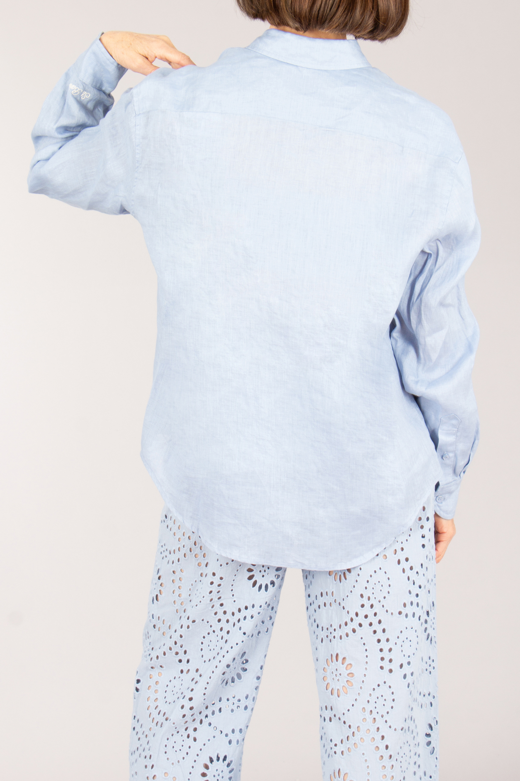 MC 2 SAINT BARTH Regular Fit Linen Blouse Meredith Langarm, Leinen, Person, Hosen, Kurze Hosen