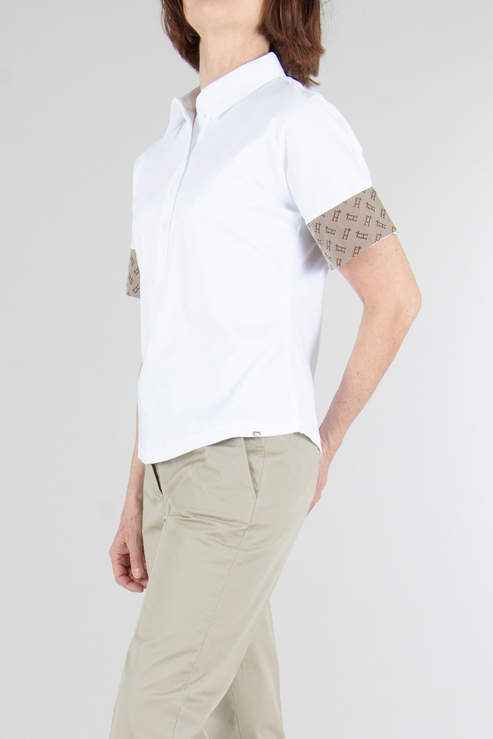 HERNO Monogram sleeve Cotton Polo Shirt