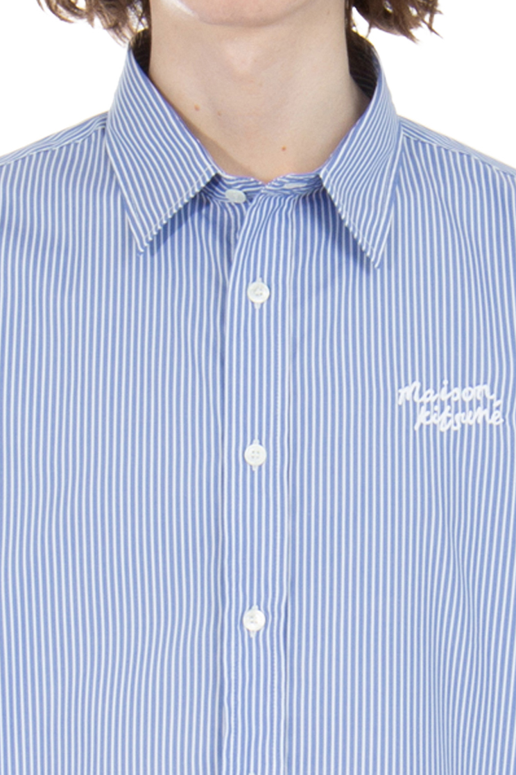 MAISON KITSUNÉ Casual Striped Cotton Shirt MAISON KITSUNÉ Casual Striped Cotton Shirt