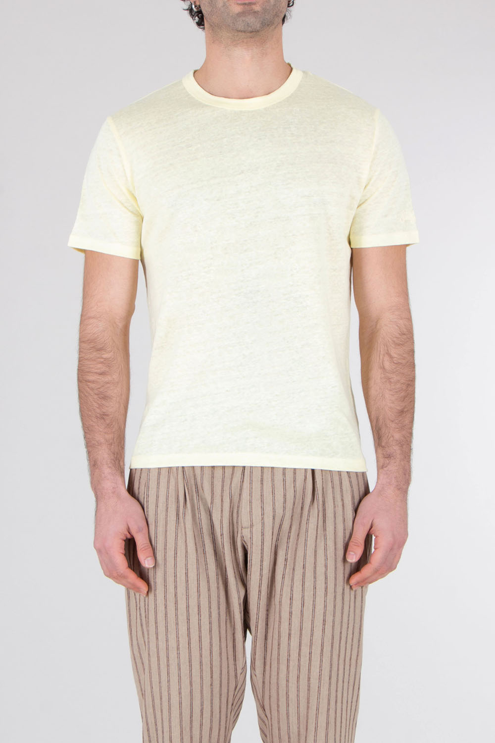 MC 2 SAINT BARTH Regular fit short sleeve Linen T-Shirt Ecsta