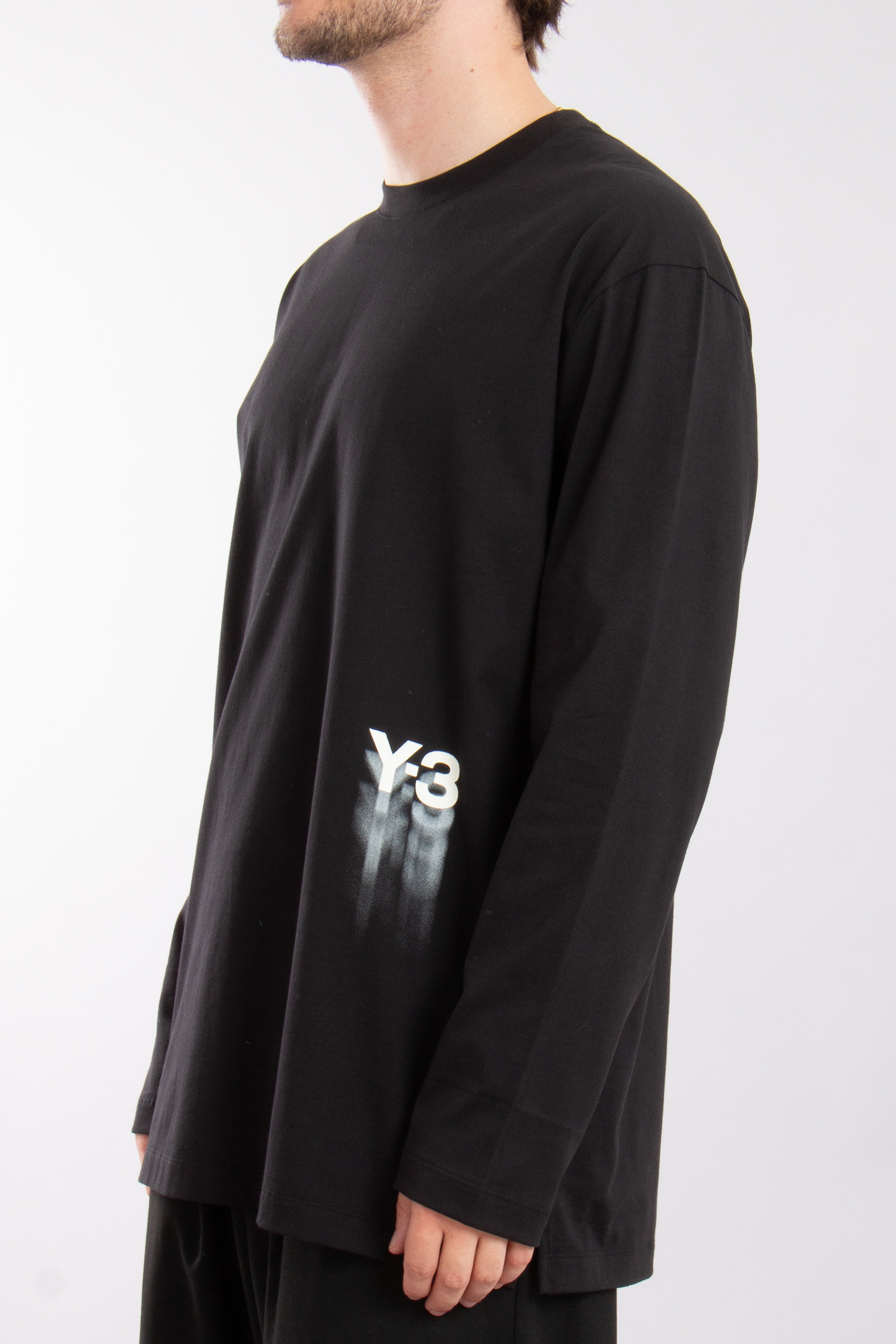 Y-3 Grahic Cotton Jersey Long Sleeve T-Shirt