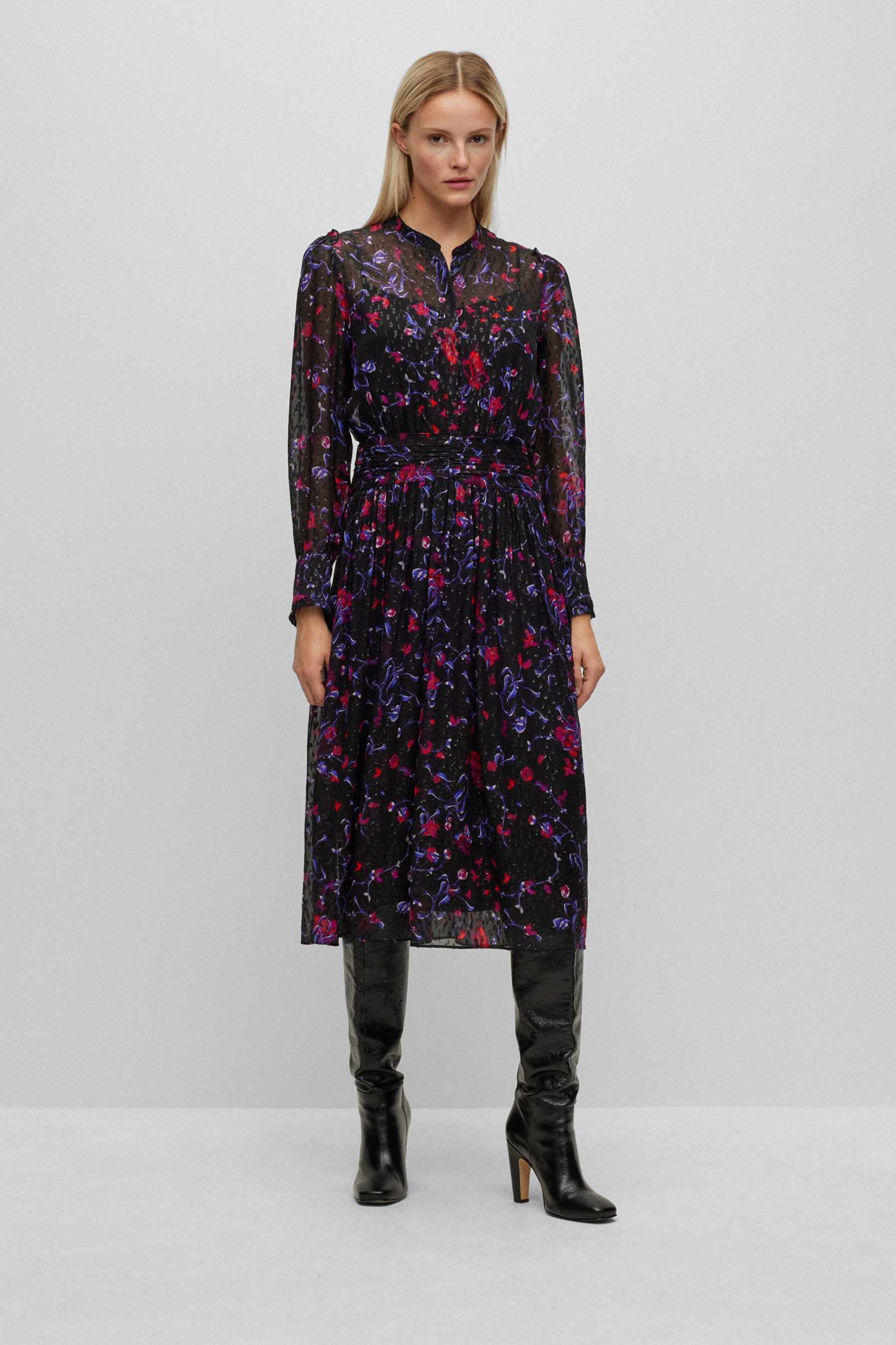 Patterned Silk Blend Dress Denalea