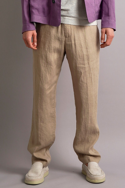 CANALI Regular Fit Linen Pants