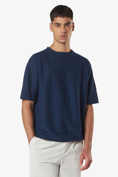 SEASE Linen & Cotton Knit T-Shirt
