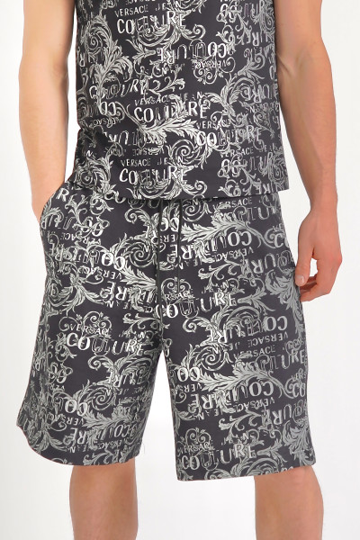 VERSACE JEANS COUTURE Printed Cotton Stretch Shorts