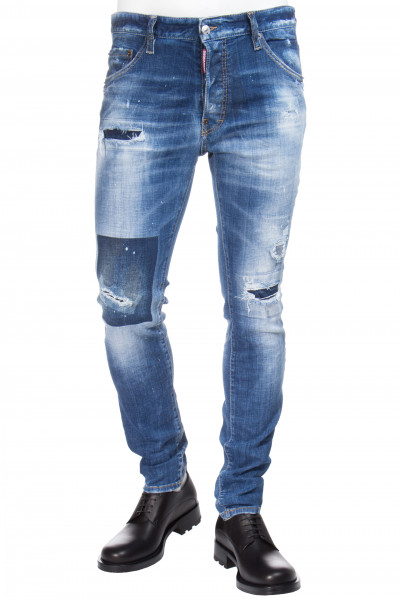 DSQUARED2 Medium Dark Patches Wash Cool Guy Jeans