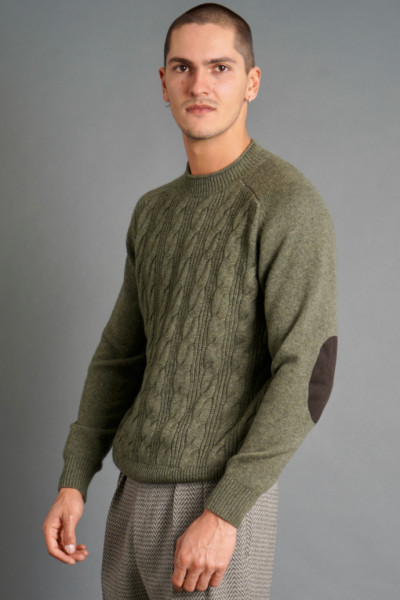 ASPESI Cable Stitch Pattern Knit Sweater