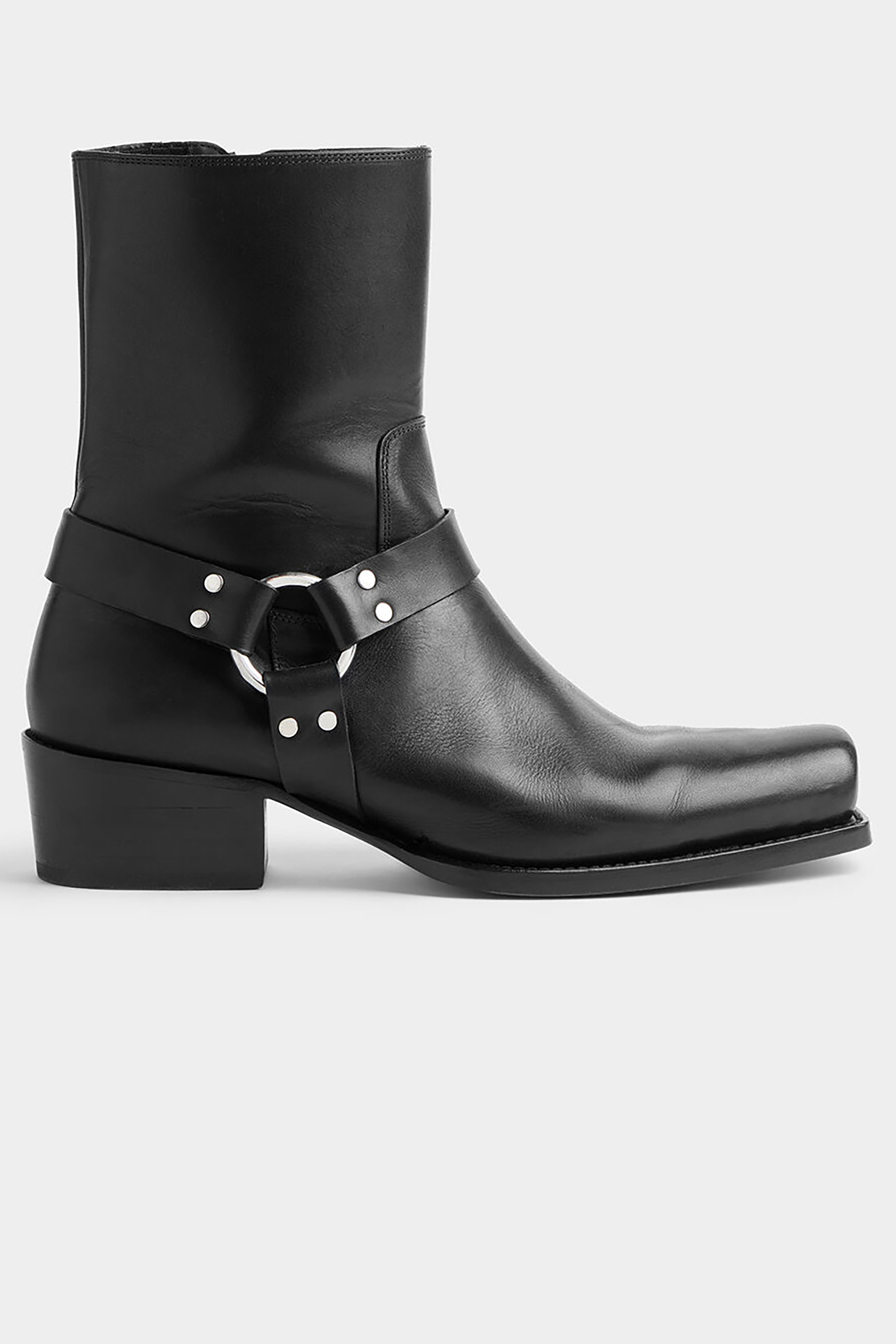 Ring Leather Biker Boots