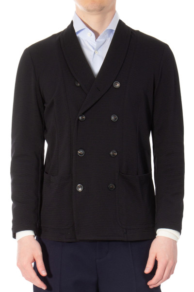 EMPORIO ARMANI Double-Breasted Blazer In 3D Stretch Technical Jersey