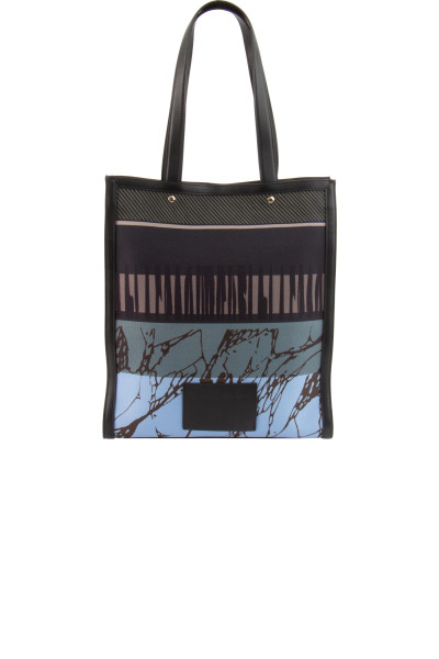 PAUL SMITH Recycled Polyester & Cow Leather Tote Bag