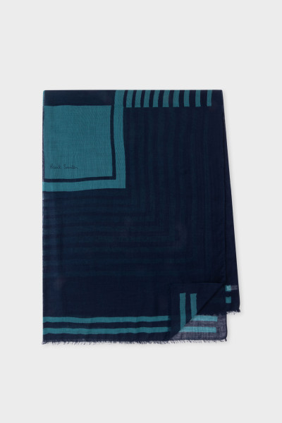 PAUL SMITH Patterned Lightweight Wool Scarf