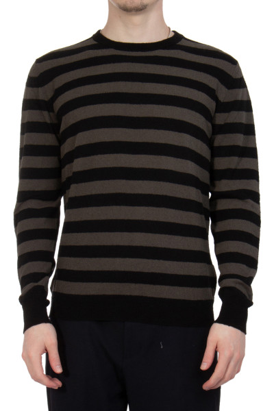 ROBERTO COLLINA Striped Cotton Blend Knit Sweater