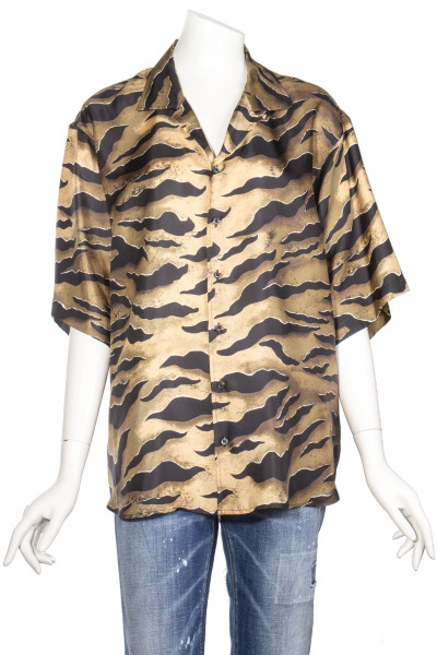 DSQUARED2 Silk Shirt Tiger Pattern