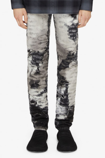 GIVENCHY Painted Destroyed Slim-Fit Jeans