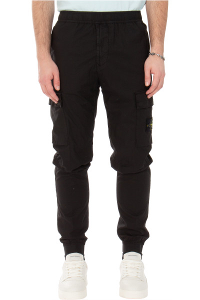 STONE ISLAND Regular Tapered Fit Cotton Stretch Cargo Pants
