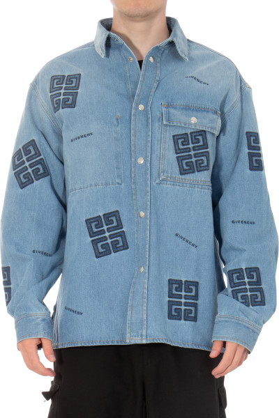 GIVENCHY Embroidered Denim Overshirt