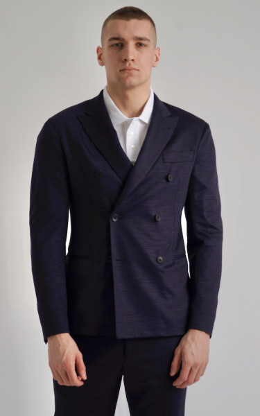 EMPORIO ARMANI Double-Breasted Lyocell & Virgin Wool Suit