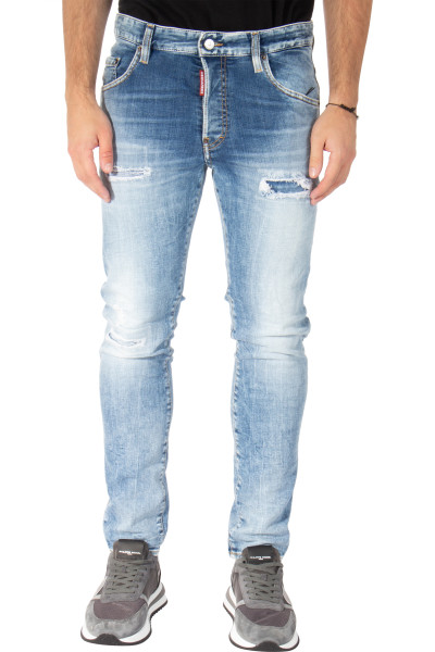 DSQUARED2 Light Ripped Wash Skater Jeans