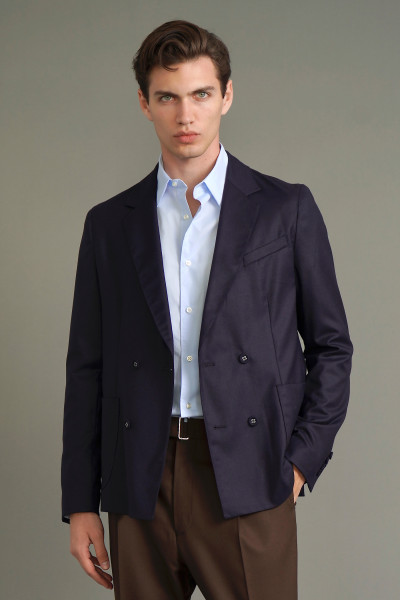OFFICINE GÉNÉRALE Double Breasted Wool Jacket Leon