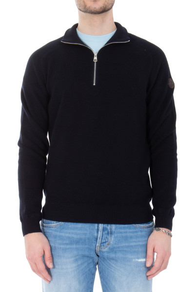 MONCLER Cotton & Cashmere Half Zip Sweater