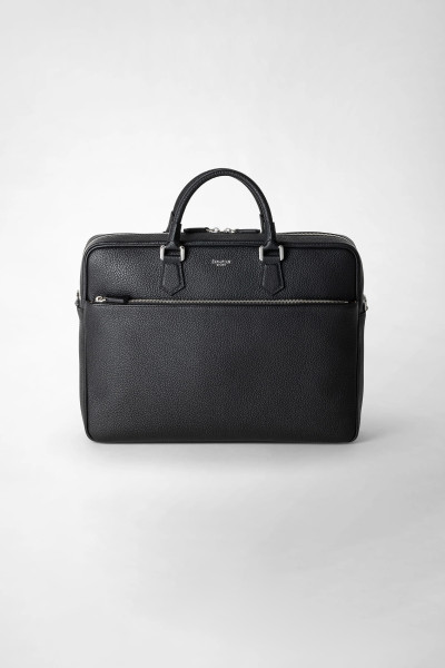 SERAPIAN Slim Cashmere Leather Briefcase