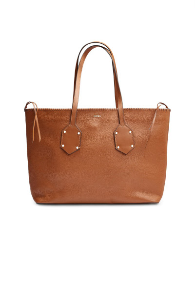 BOSS Grained Leather Shopper Ivy