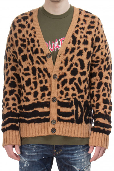 DSQUARED2 Leopard Wool Blend Cardigan