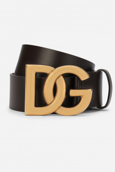 DOLCE & GABBANA Lux Leather Logo Belt