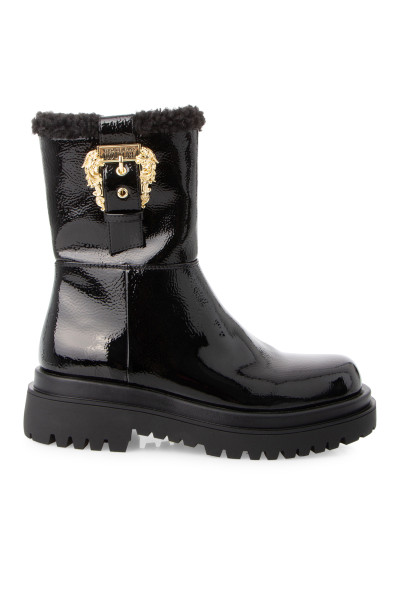 VERSACE JEANS COUTURE Synthetic Fur Patent Boots Drew