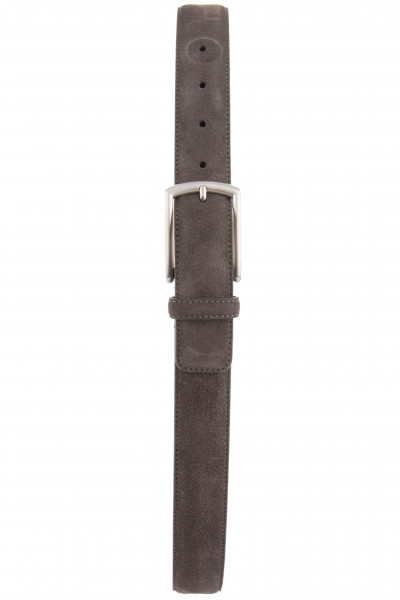 ZEGNA Belt Made of Nubuck Leather In Dark Grey