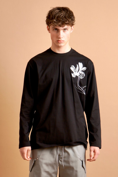 Y-3 Graphic Cotton Long Sleeve