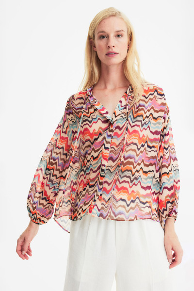 IHEART Patterned Oversized Blouse Shirley