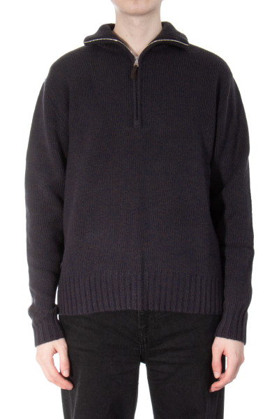 ALLUDE Half Zip Virgin Wool Cashmere Sweater