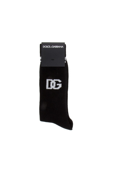 DOLCE & GABBANA Stretch Cotton Socks With Jacquard DG Logo