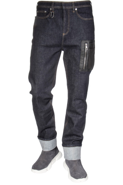 NEIL BARRET Jeans Leather Pocket Detail