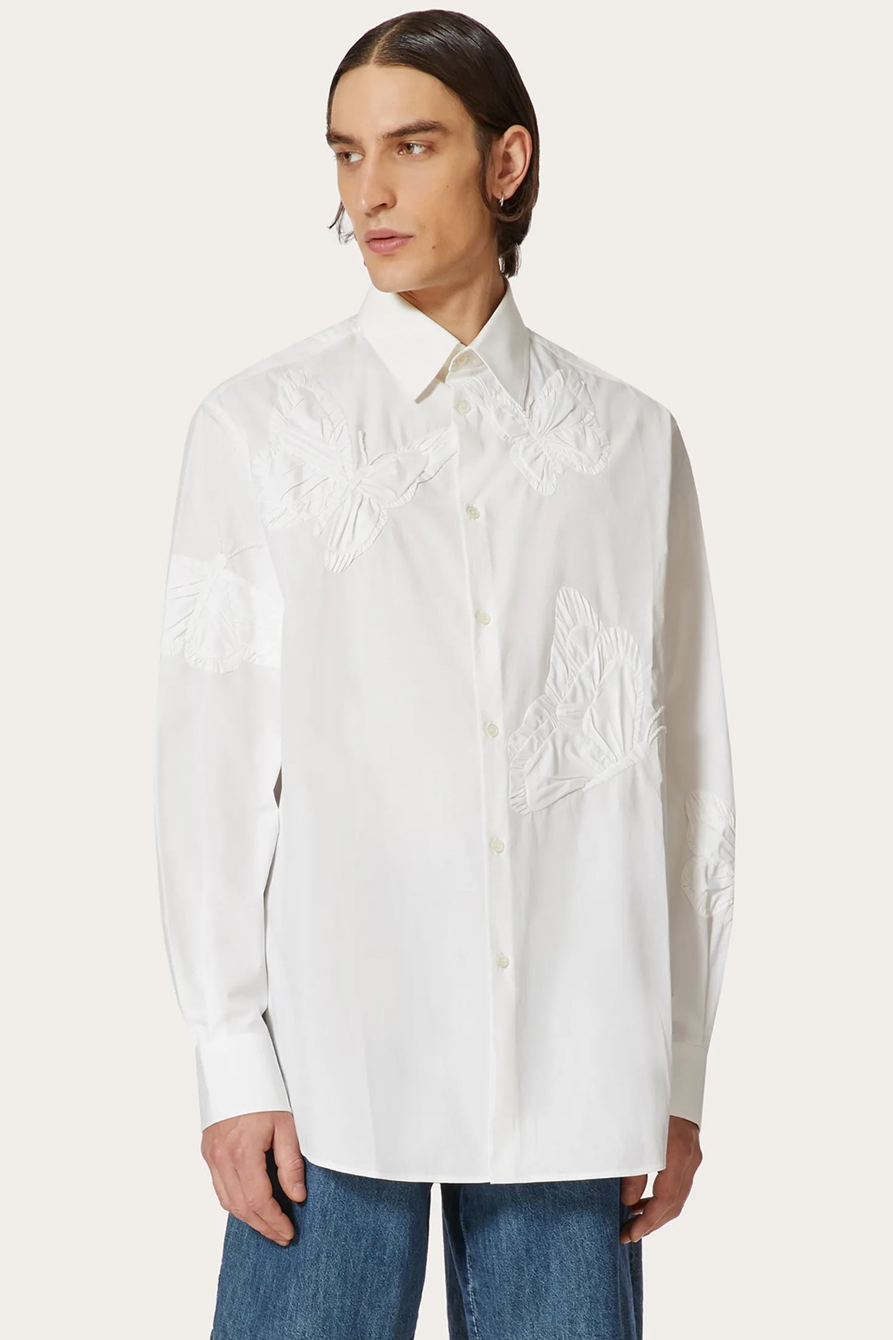 VALENTINO Utopia Butterfly Embroidery Shirt | Casual Shirts | Shirts ...