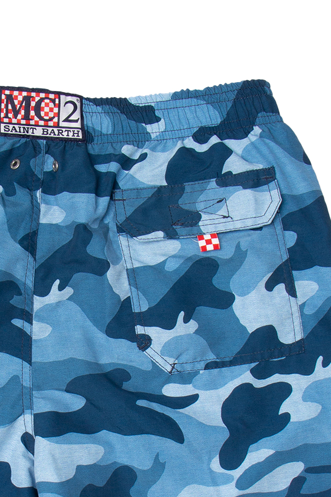 MC SAINT BARTH Swim Shorts Blue Camouflage | Swim Shorts | Beachwear ...