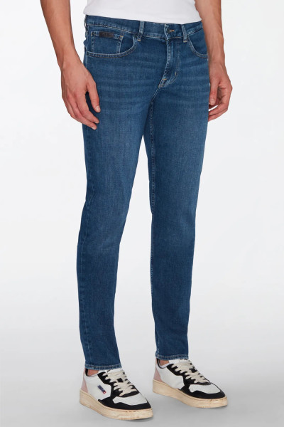 7 FOR ALL MANKIND Tapered Stretch Tek Denim Jeans Slimmy Left Hand Boracay