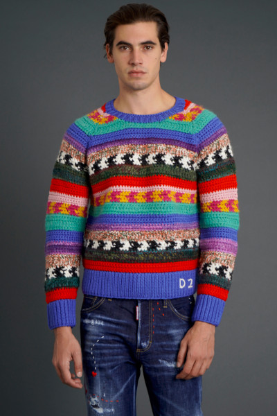 DSQUARED2 Striped Knit Sweater Journey