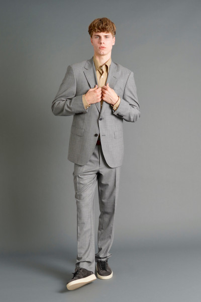 BOSS Patterned Virgin Wool Stretch Suit L-Jarrod