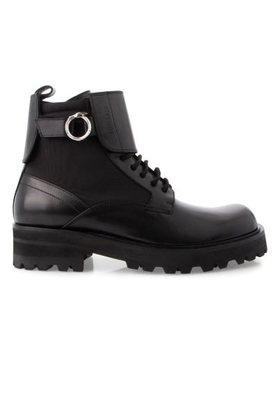 TRUSSARDI Leather Lace Up Army Boots