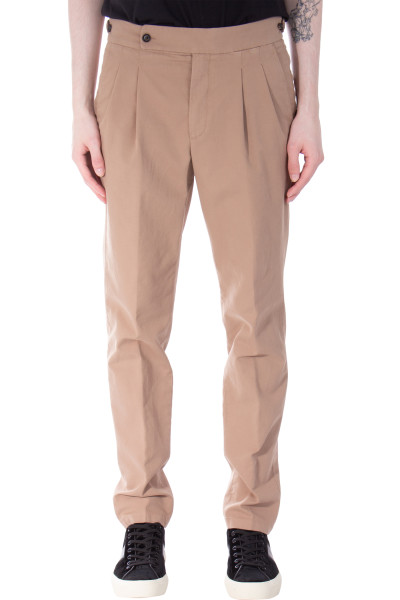 COLOMBO Pleated Cotton Stretch Pants Robert