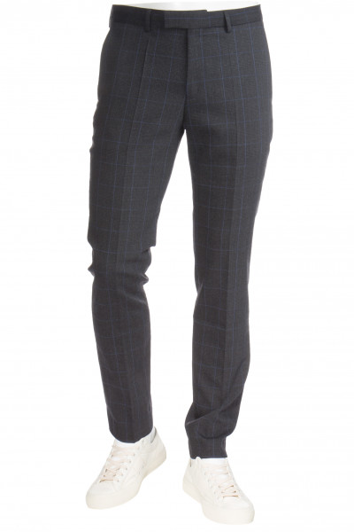 HUGO Checkered Slim Fit Chino Pants Stretch Wool Fabric Heiron