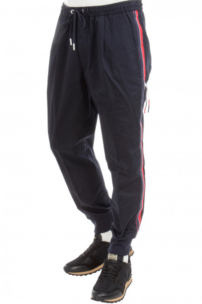 MONCLER Cotton Stretch Pants with Stripes